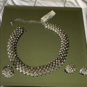 NEW crystal necklace, earrings and ring set